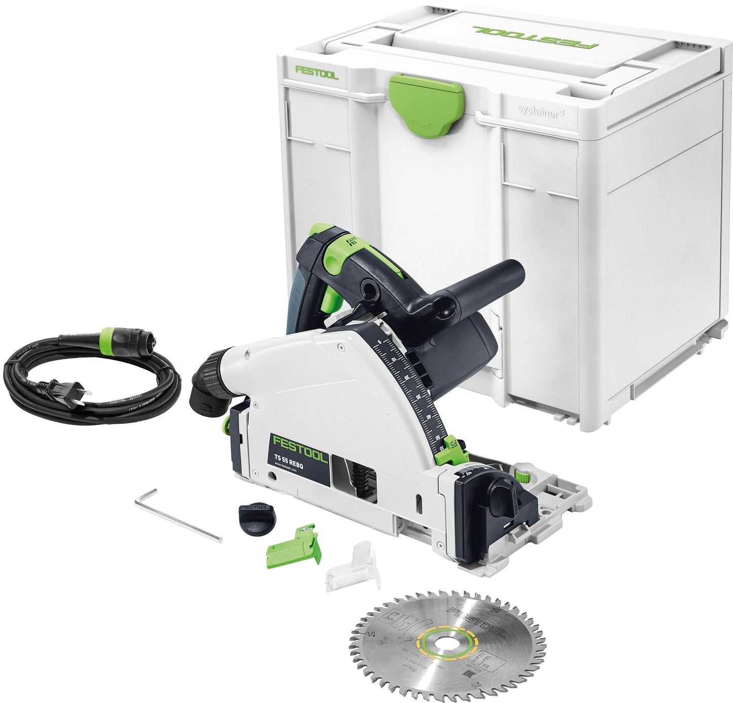 Festool 576012 TS 55 REQ Plus FS (Includes 55" Track) Plunge Cut Track Saw with Systainer