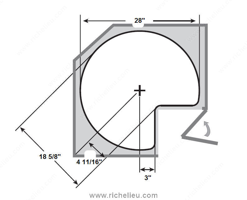 Rev-A-Shelf (2) Shelf Polymer Value Line Kidney Shaped Lazy Susan