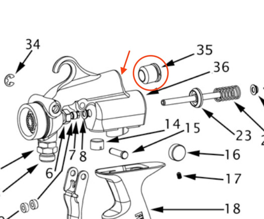 Fuji Spray Blue Rear Barrel PLUG ONLY for G-XPC Spray Guns