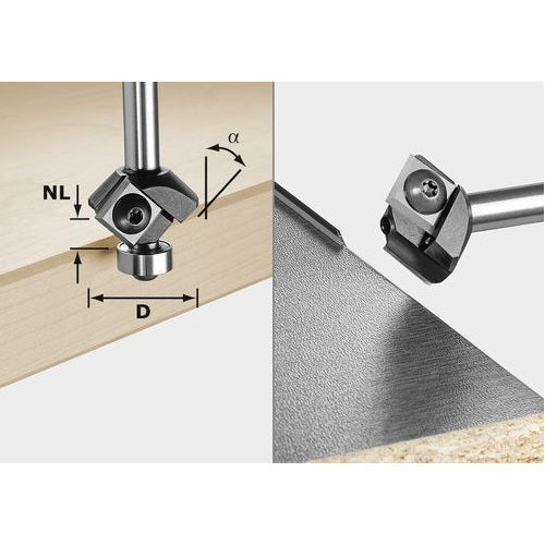 Festool 499807 Edge Trimming 45° Router Bit 8mm Shank