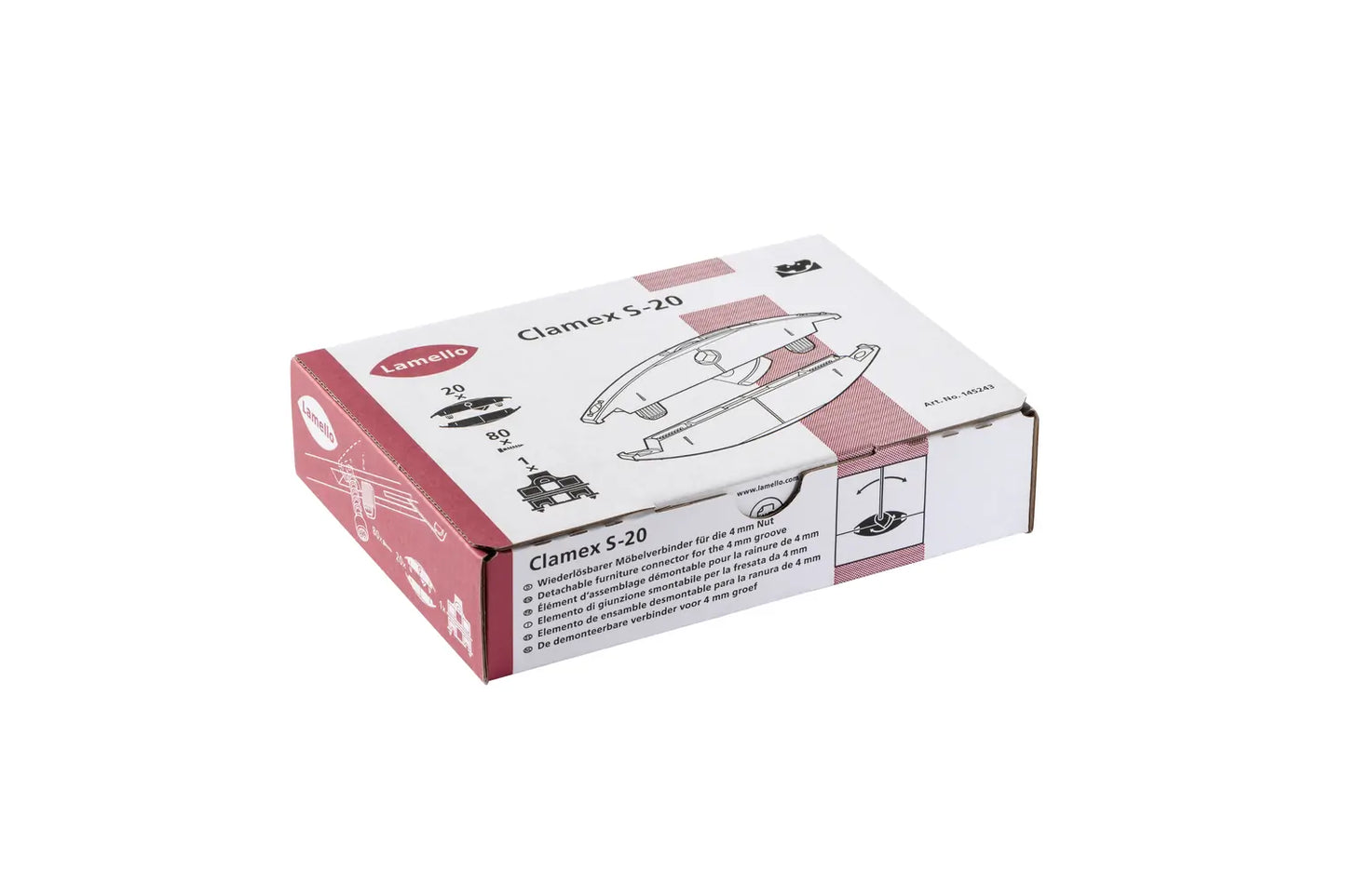 Lamello Clamex S-20 Detachable Furniture Connector for the 4mm Groove