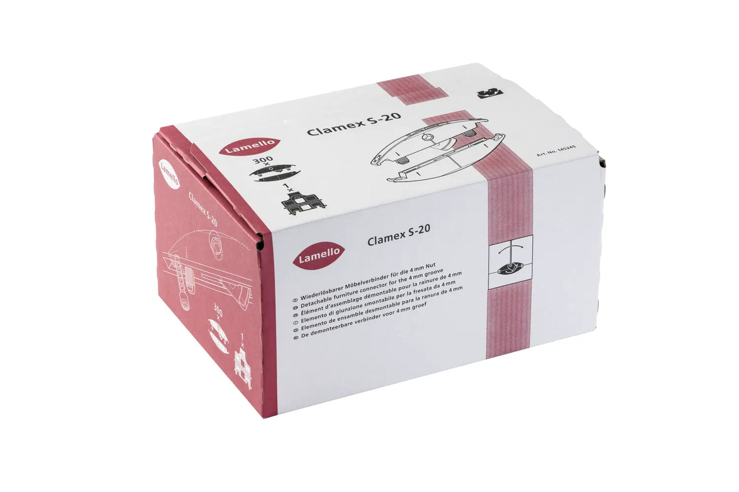 Lamello Clamex S-20 Detachable Furniture Connector for the 4mm Groove