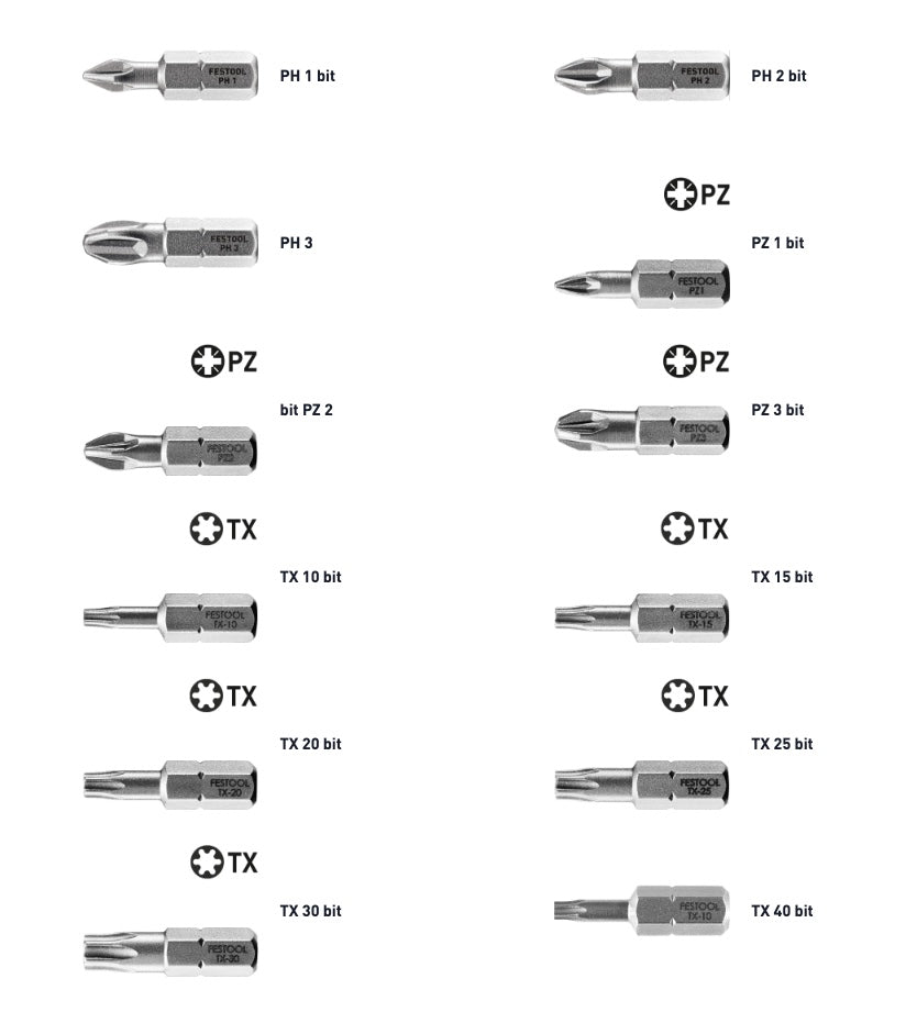 Festool 577780 12-Piece Drill Bit Set BKS SYS3 50mm CE F