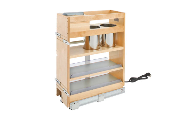 Rev-A-Shelf 445 Vanity Outlet Grooming Organizer Base Pull-Out for 12