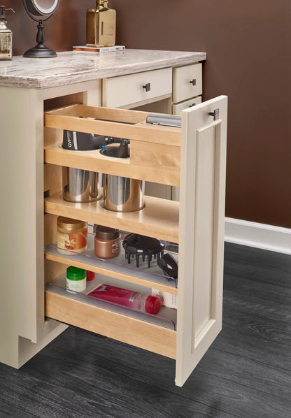 Rev-A-Shelf 445 Vanity Outlet Grooming Organizer Base Pull-Out for 12" Face Fame Full-Height Vanity