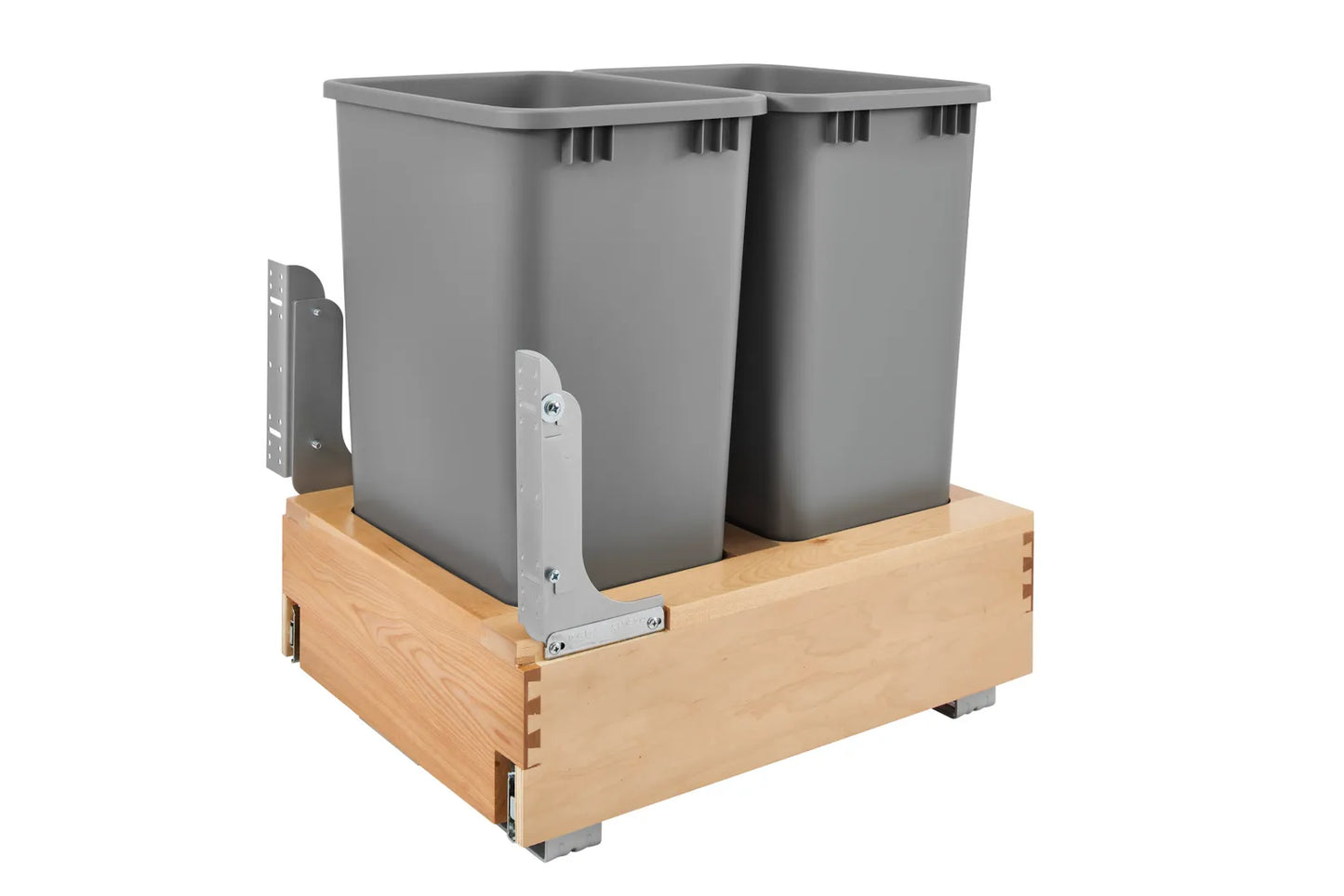 Rev-A-Shelf 4WCBM Maple Bottom Mount Waste Bin Pull Out with Rev-A-Motion