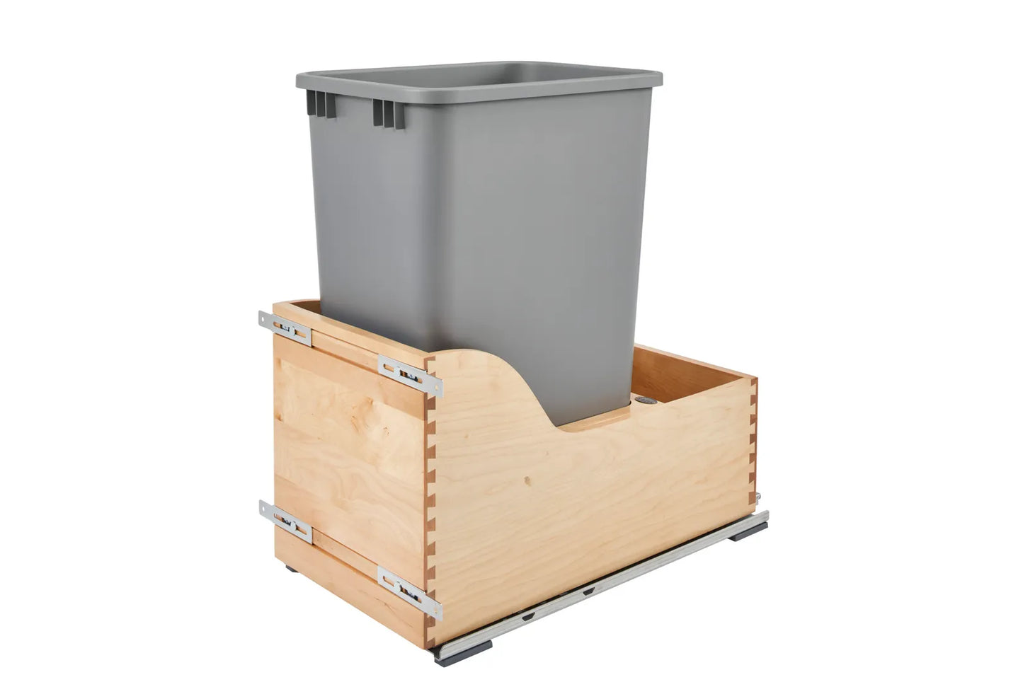 Rev-A-Shelf 4WCSC Wood Bottom Mount Waste Bin Pull Out for Overlay Application, with Blum Movento, Blumotion Soft-Close