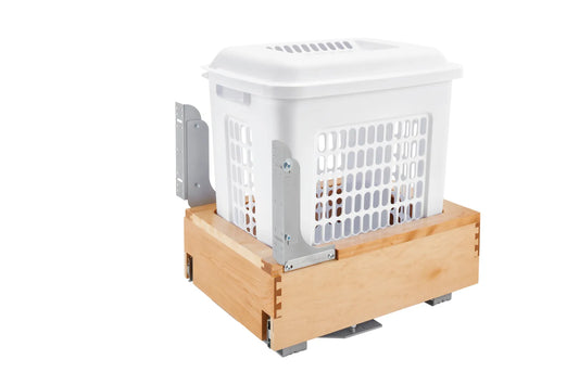 Rev-A-Shelf 4WH Wood Bottom Mount Hamper with Rev-A-Motion Soft-Close for 18" Cabinet