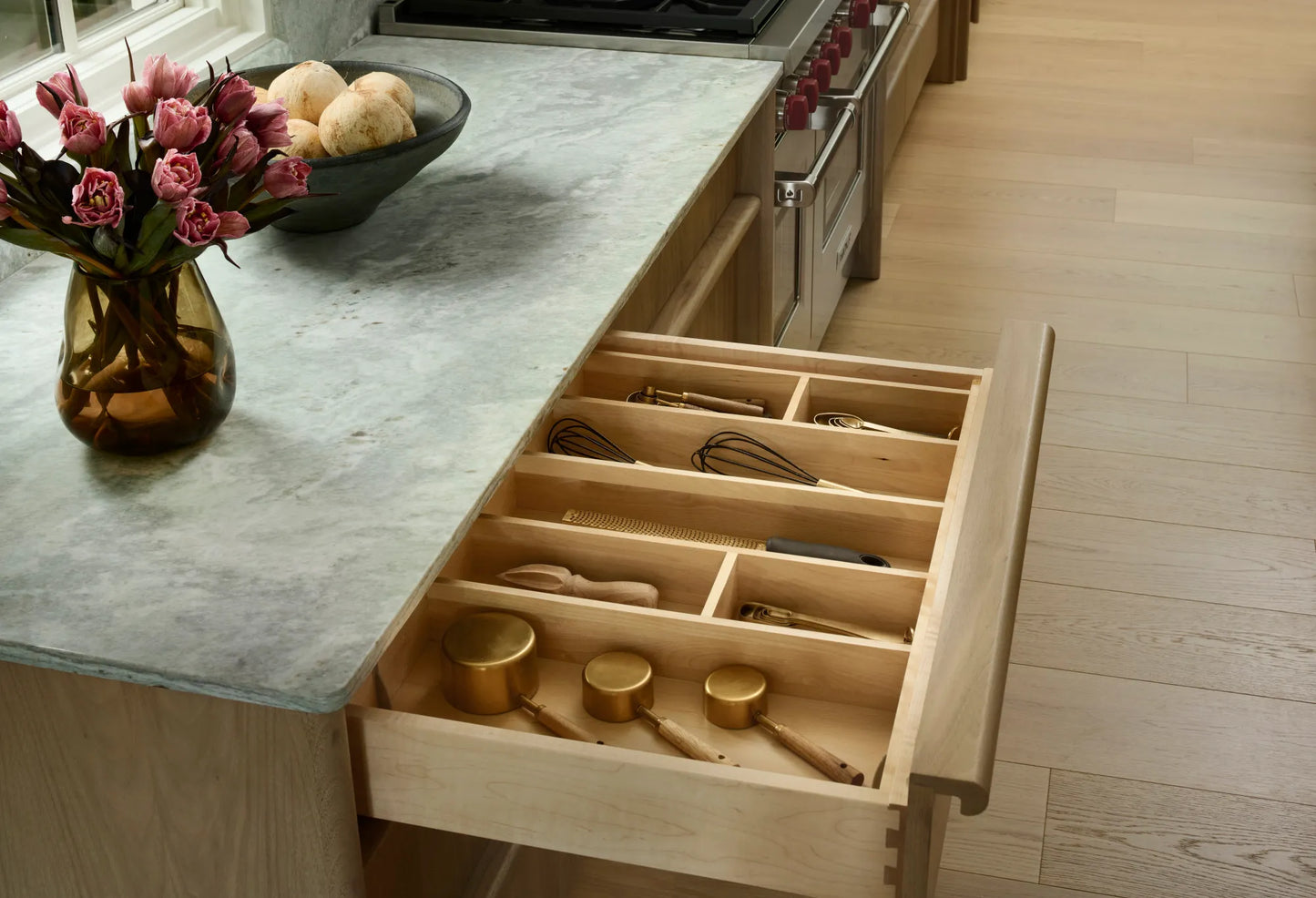 Rev-A-Shelf 4WUT Trimmable Wood Utensil Tray Insert, 33-1/8" Width