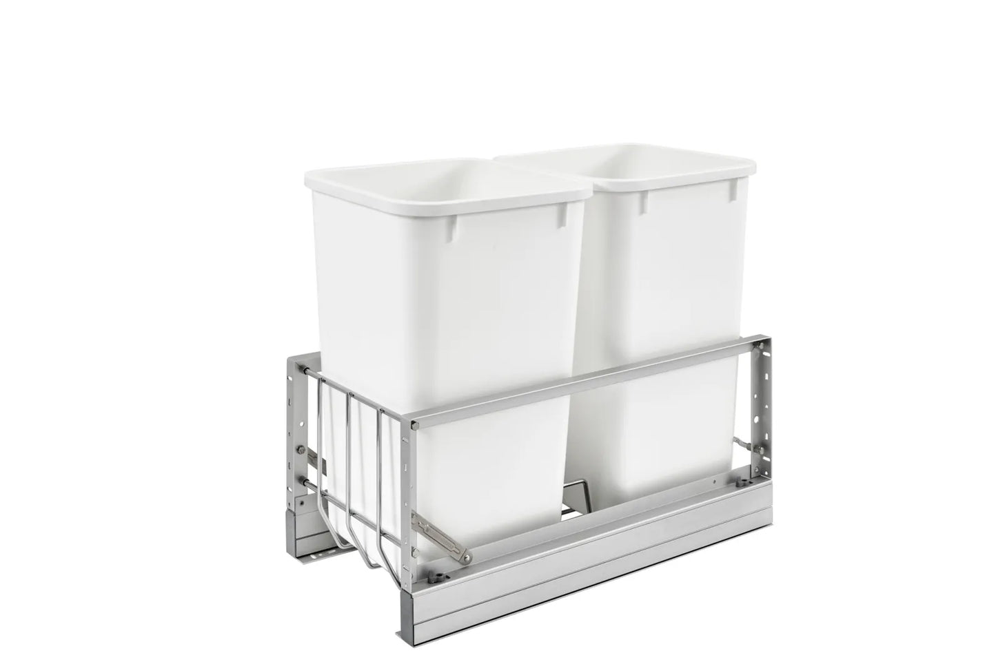 Rev-A-Shelf 5349 Series Aluminum Bottom Mount Waste Container Pullouts with Soft-Close