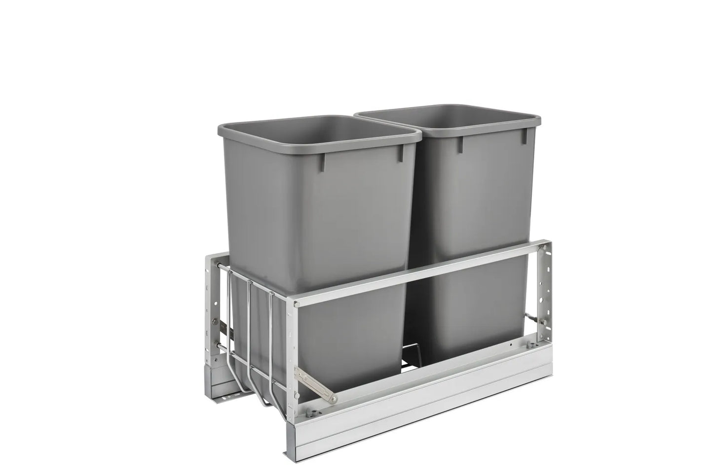Rev-A-Shelf 5349 Series Aluminum Bottom Mount Waste Container Pullouts with Soft-Close