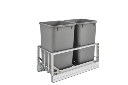 Rev-A-Shelf 5349 Series Aluminum Bottom Mount Waste Container Pullouts with Soft-Close
