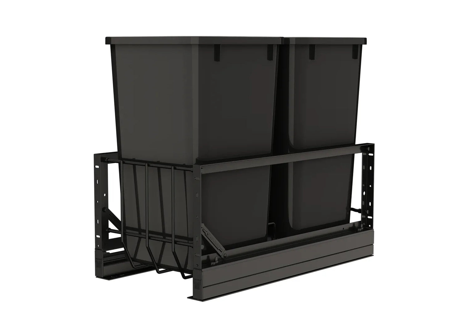 Rev-A-Shelf 5349 Series Aluminum Bottom Mount Waste Container Pullouts with Soft-Close