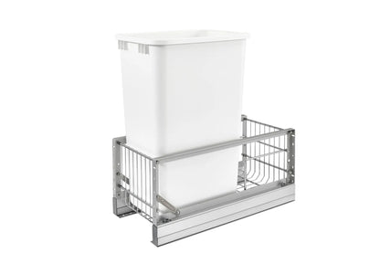 Rev-A-Shelf 5349 Series Aluminum Bottom Mount Waste Container Pullouts with Soft-Close