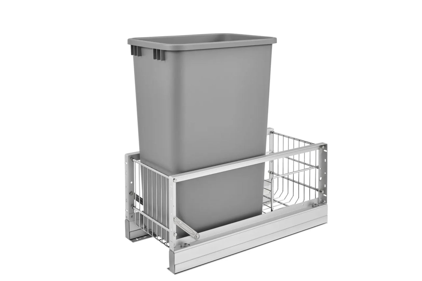 Rev-A-Shelf 5349 Series Aluminum Bottom Mount Waste Container Pullouts with Soft-Close