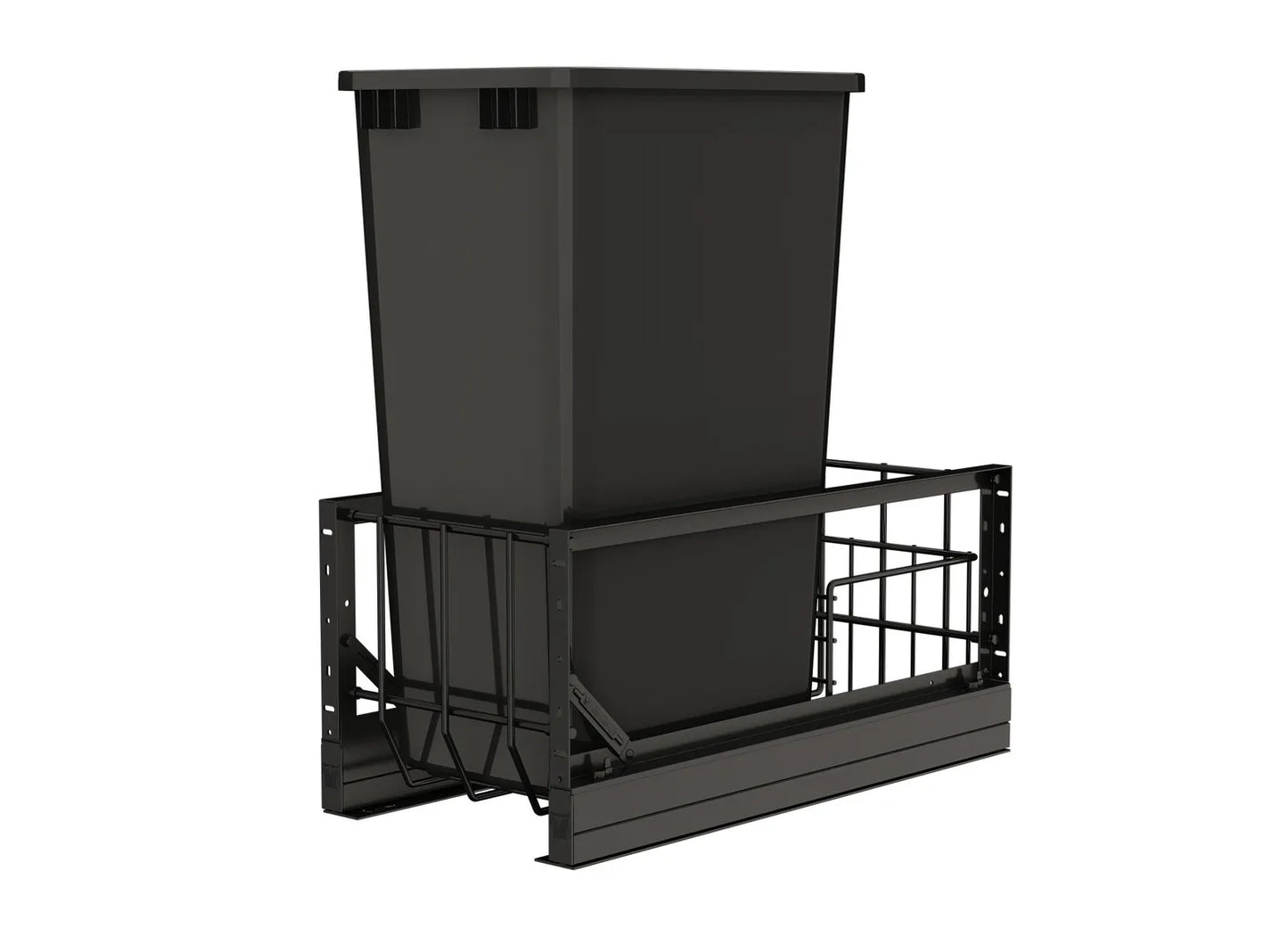 Rev-A-Shelf 5349 Series Aluminum Bottom Mount Waste Container Pullouts with Soft-Close