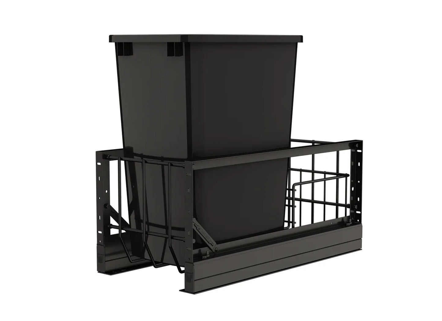 Rev-A-Shelf 5349 Series Aluminum Bottom Mount Waste Container Pullouts with Soft-Close