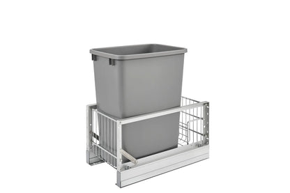 Rev-A-Shelf 5349 Series Aluminum Bottom Mount Waste Container Pullouts with Soft-Close