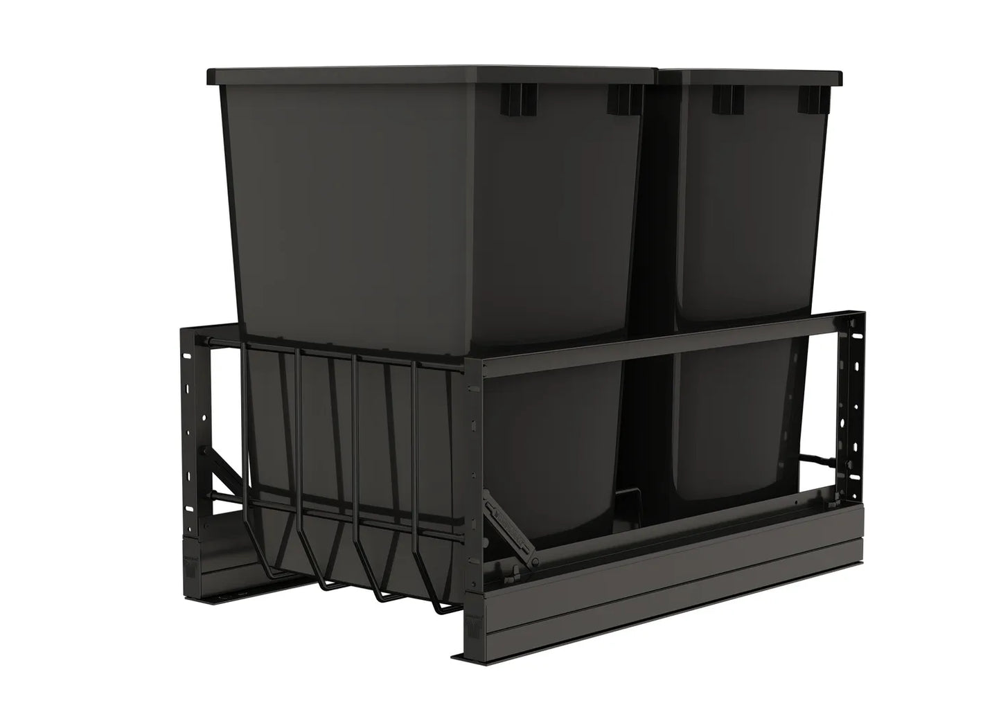 Rev-A-Shelf 5349 Series Aluminum Bottom Mount Waste Container Pullouts with Soft-Close