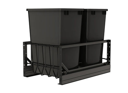Rev-A-Shelf 5349 Series Aluminum Bottom Mount Waste Container Pullouts with Soft-Close