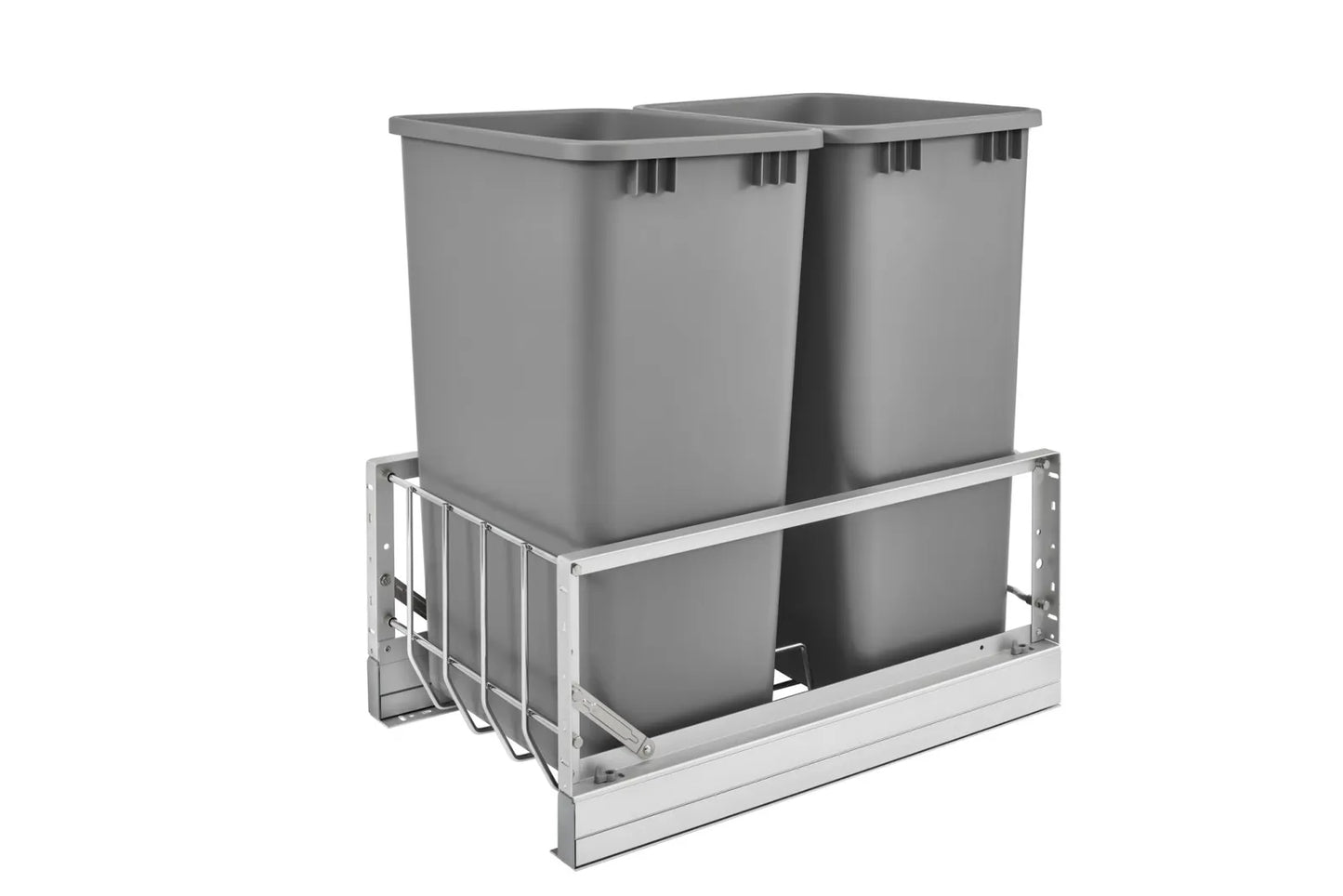 Rev-A-Shelf 5349 Series Aluminum Bottom Mount Waste Container Pullouts with Soft-Close