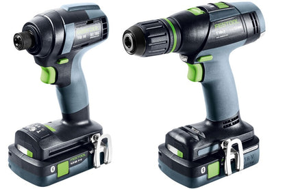 Festool 577615 TID 18 Cordless Impact Driver & T 18 Drill 4.0Ah Combo Kit with Systainer3