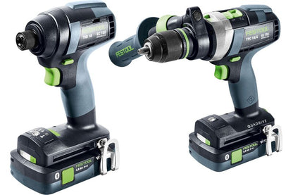 Festool 577616 QUADRIVE TPC 18/4 Cordless Hammer Drill & TID 18 Impact Driver Combo Kit with Systainer3