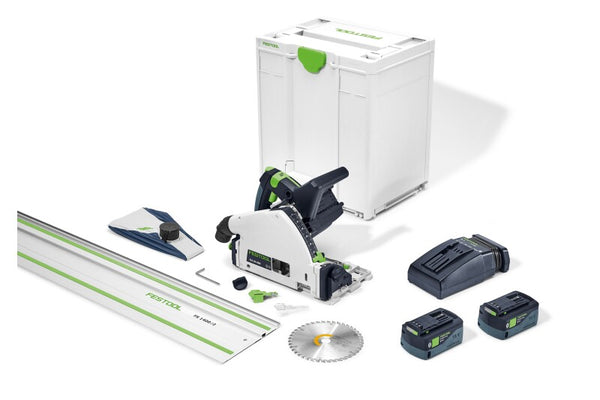 Festool 577664 TSC 55 KEBI-Plus-F-FS Cordless Track Saw with 55 inch Guide Rail, Bluetooth 5.2Ah Kit with Kickback Stop