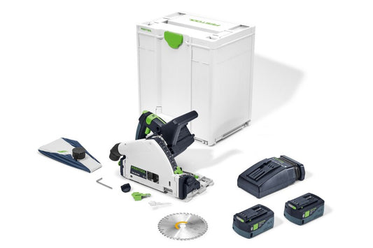 Festool 577677 TSC 55 KEBIF-Plus/XL Cordless Track Saw Bluetooth 5.0Ah Kit with Kickback Stop