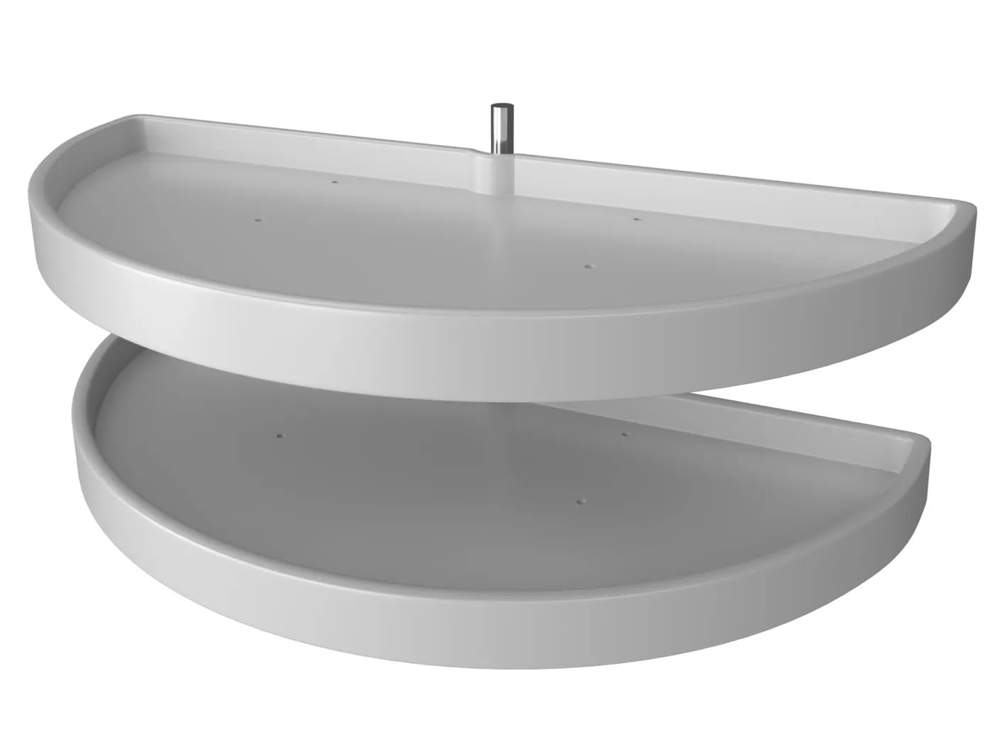 Rev-A-Shelf 6842 Series (2) Shelf Polymer Half-Moon Lazy Susan w/ Pivot