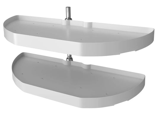 Rev-A-Shelf 6882 Series (2) Shelf Polymer Half-Moon Lazy Susan w/ Pivot and Slides