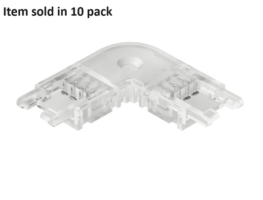 Hafele Loox5 90 Degree Rigid Corner Connector for 10 mm (3/8") RGB LED Strip Light (10 pack)