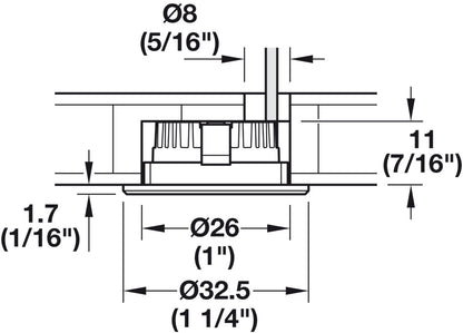 Hafele Round Recess Mount Trim Ring for Häfele Loox5 LED 2090/3090