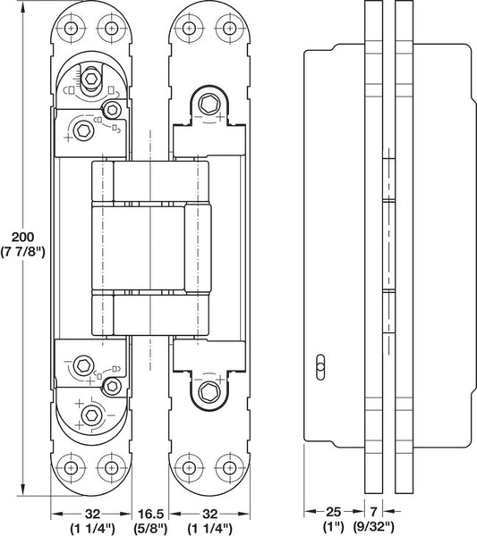 HAFELE STARTEC CONCL HNG ZINC NIP NS03 HD 140KG