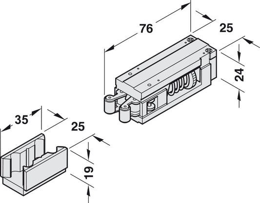 HAFELE INTERLOCK HOLD OPEN INSERT DORMA TS93/98