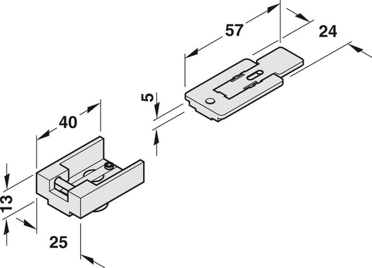 HAFELE INTERLOCK HOLD OPEN INSERT DORMA TS91