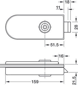 GLASS DOOR LOCK RONDO DORMA GLASS SS