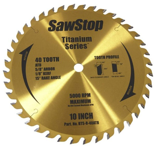 Sawstop Titanium Series 40-Tooth Saw Blade