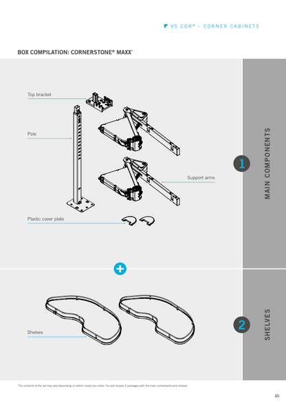 Vauth Sagel COR® Wheel Pro Scalea Kidney Lazy Susan, Premium 2-Shelf Set