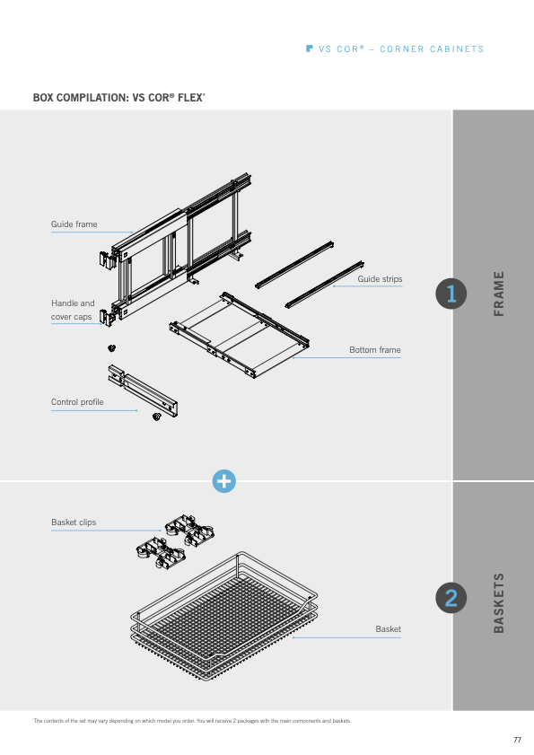 Vauth Sagel COR® Flex Scalea Blind Corner Optimizer, Premium 4-Tray Set