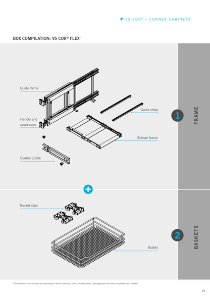 Vauth Sagel COR® Flex Scalea Blind Corner Optimizer, Premium 4-Tray Set