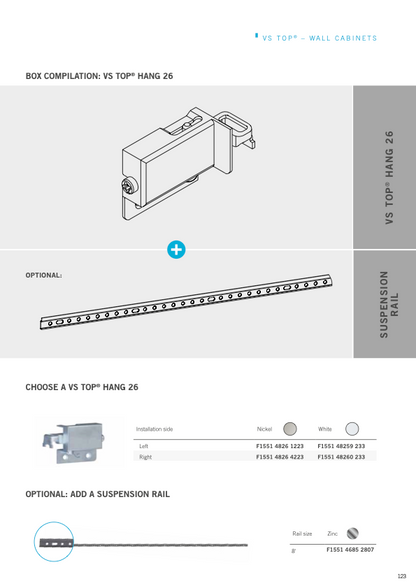 Vauth Sagel TOP® Hang 26 Steel Cabinet Hanger