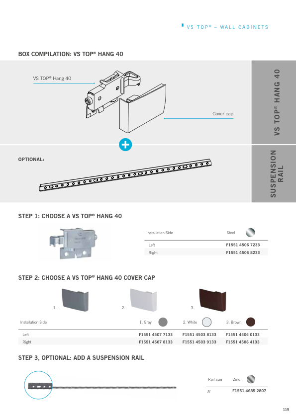 Vauth Sagel TOP® Hang 40 Steel Cabinet Hanger