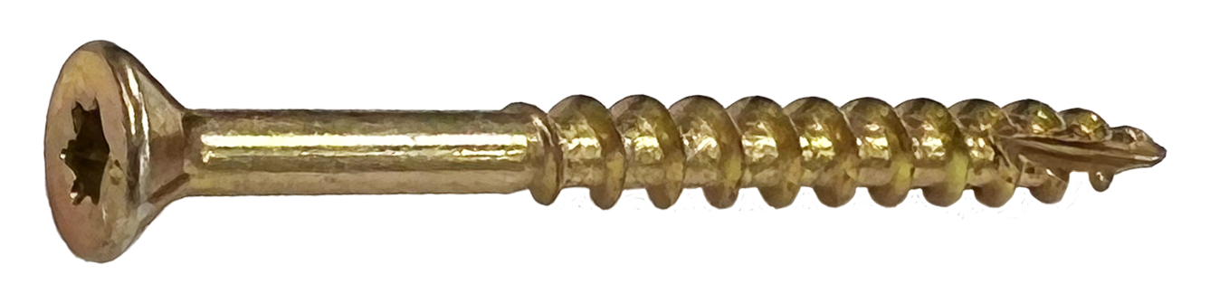 Daggerz Star Flat Head Wood Screws | Yellow Zinc