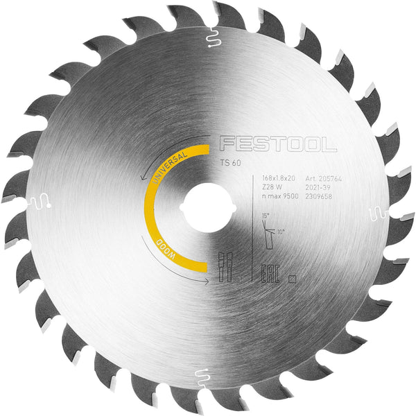 Festool 205771 Wood Universal HW Saw Blade 168x1,8x20 W28