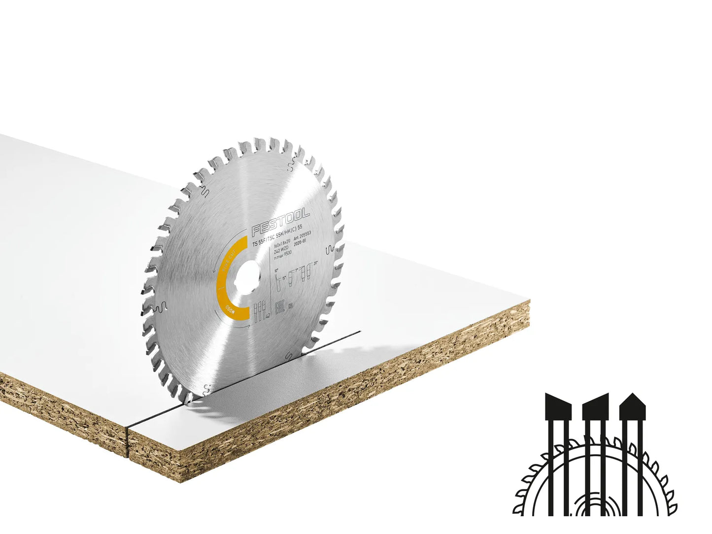 Festool 205772 Wood Fine Cut HW Saw Blade 168x1,8x20 WD42