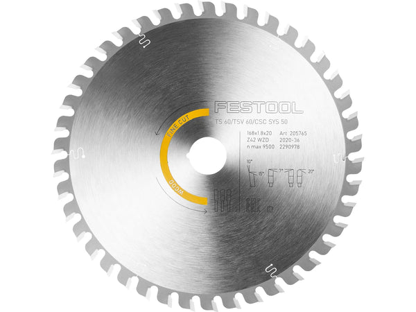 Festool 205772 Wood Fine Cut HW Saw Blade 168x1,8x20 WD42