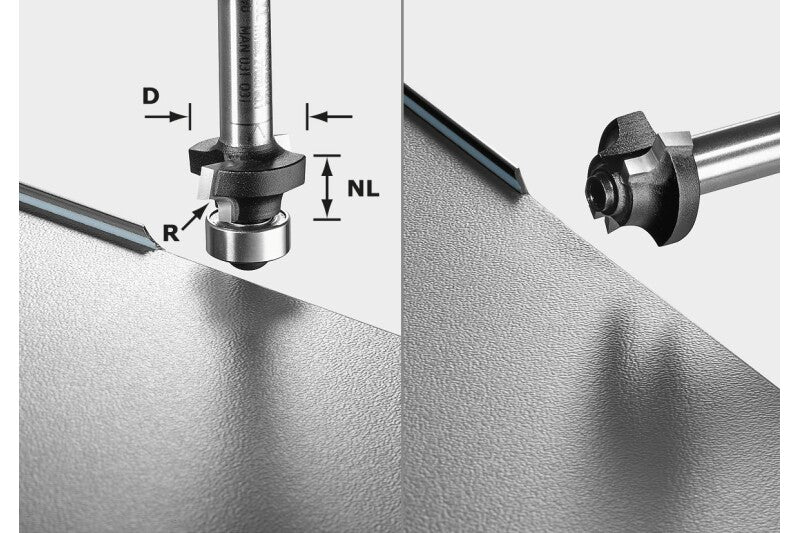 Festool 499798 Roundover Cutter Router Bit (Classic Ogee), S8 HW R2 D20-KL OFK