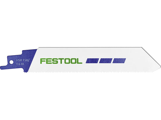 Festool 577489 HSR 150/1,6 BI/5 Metal Steel/Stainless Steel Sabre Reciprocating Saw Blade, 5 Pack
