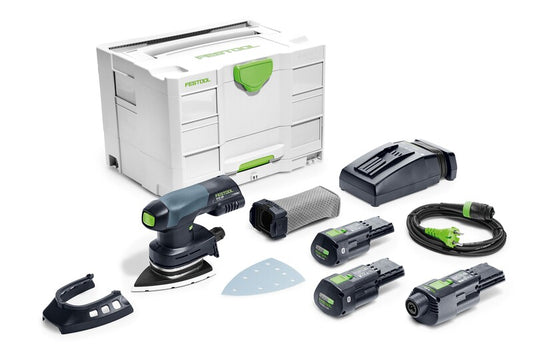 Festool 577514 DTSC 400 18V Brushless Hybrid Cordless Finish Orbital Sander Bluetooth 3.1Ah Set with Systainer3
